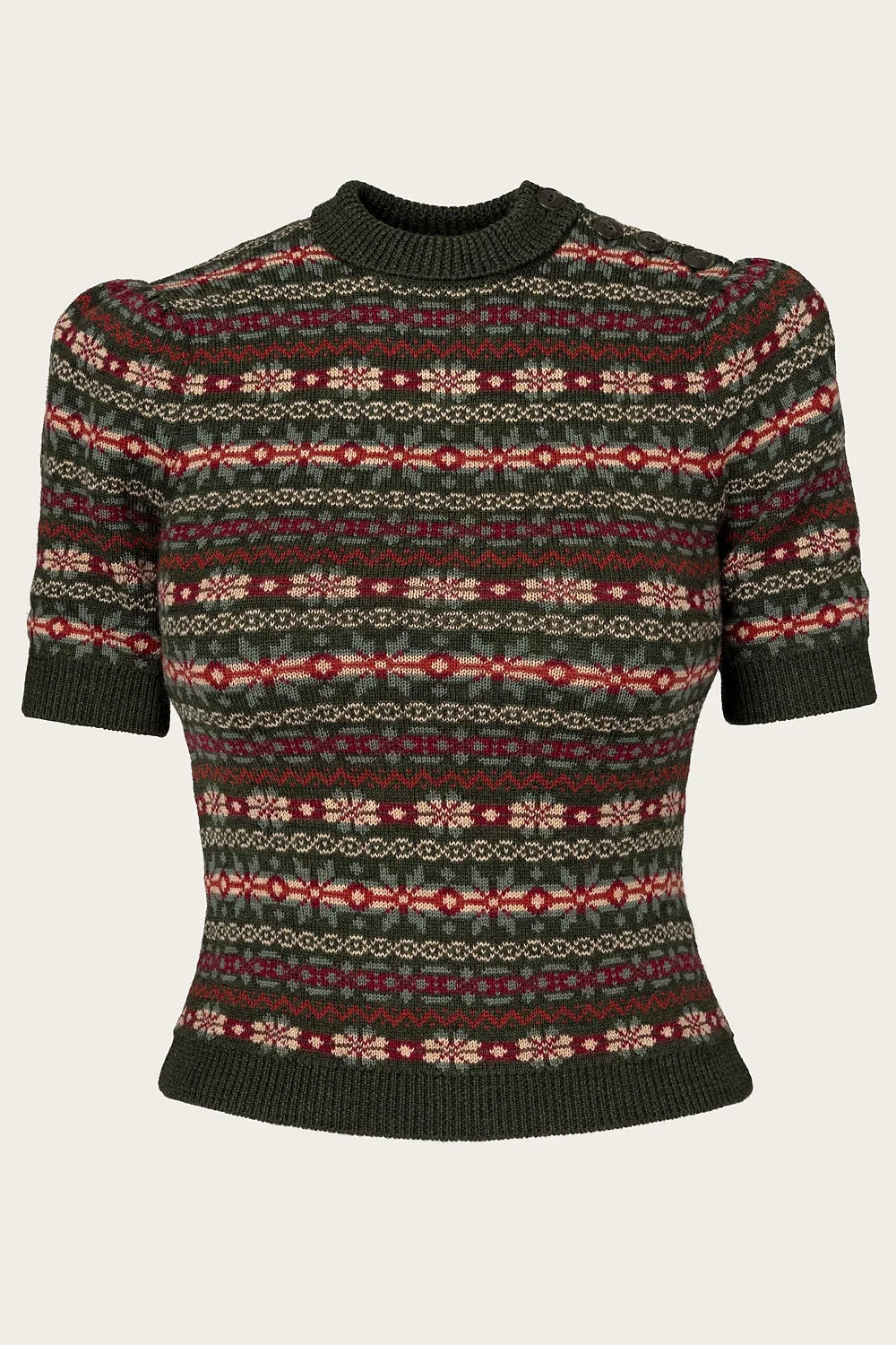 The Fairest Knit Top - pine green mélange wool - Dotty&Dan