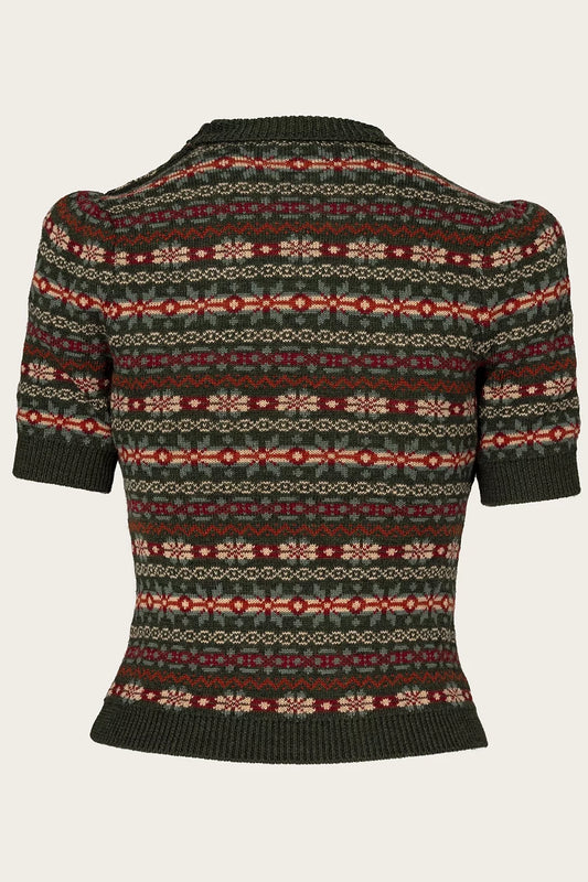 The Fairest Knit Top - pine green mélange wool - Dotty&Dan