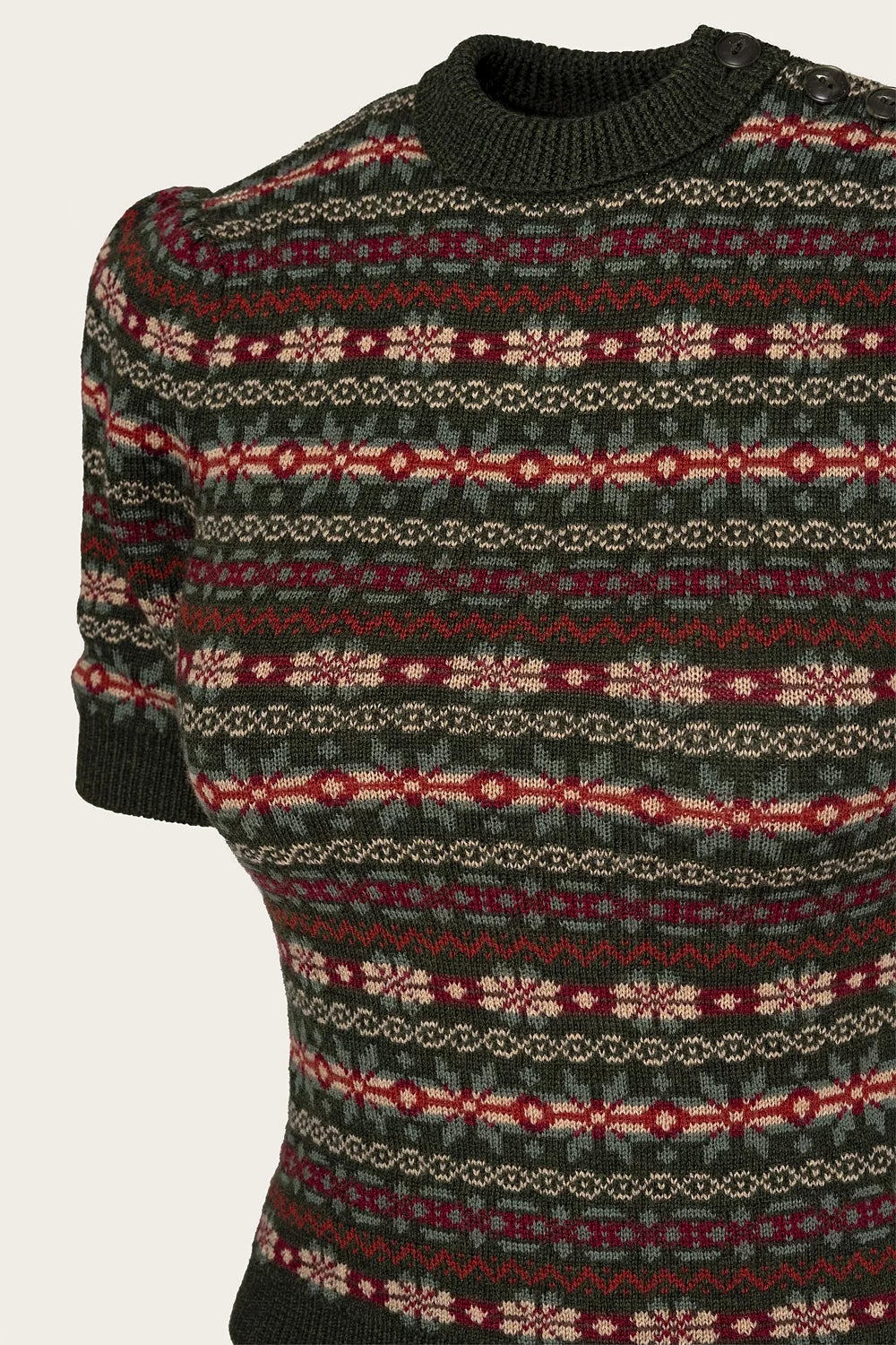 The Fairest Knit Top - pine green mélange wool - Dotty&Dan