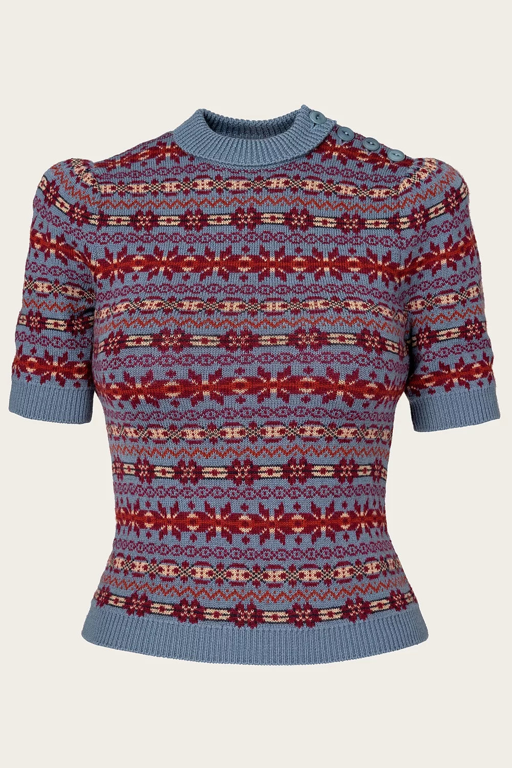 The Fairest Knit Top - pale indigo mélange wool - Dotty&Dan