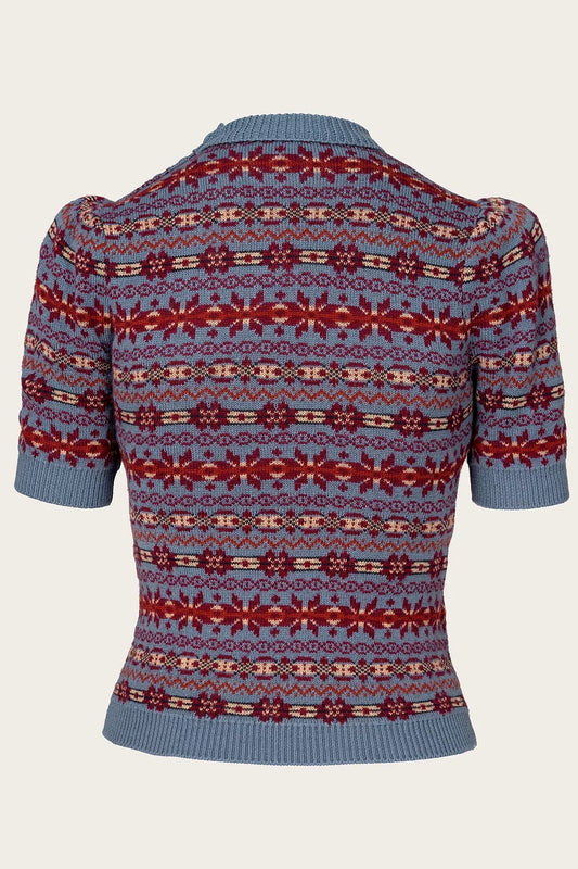 The Fairest Knit Top - pale indigo mélange wool - Dotty&Dan