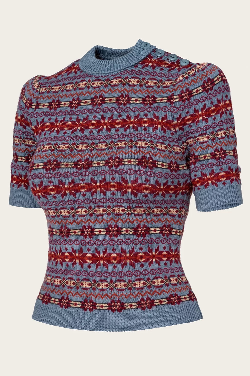 The Fairest Knit Top - pale indigo mélange wool