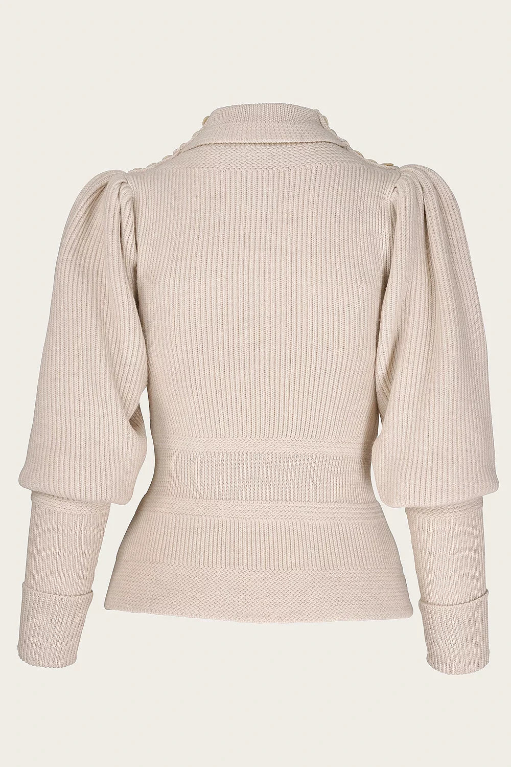 Edwardian Cycling Sweater antique white melange Rückansicht