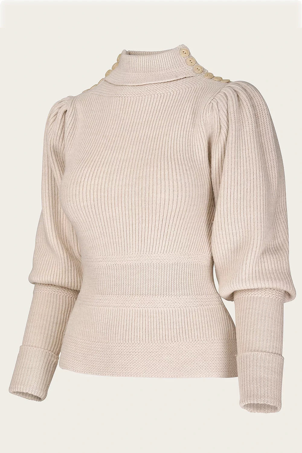 The Edwardian Cycling Sweater - Antique white mélange wool