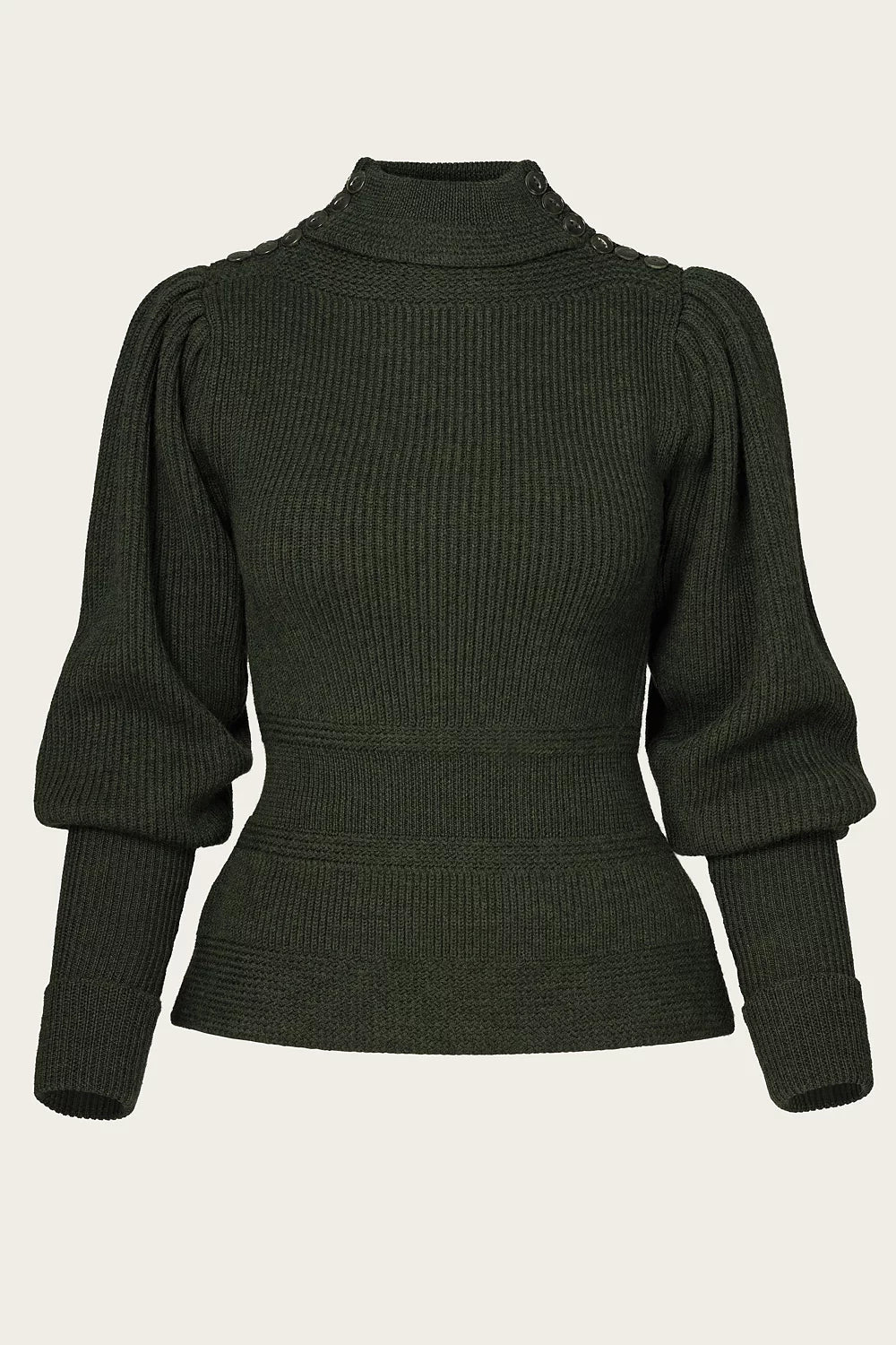 The Edwardian Cycling Sweater - Pine green mélange wool - Dotty&Dan
