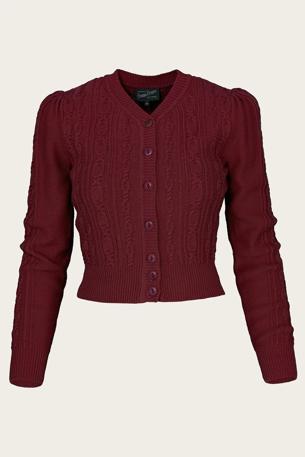 The Ice Skater Cardigan - Maroon mélange wool - Dotty&Dan