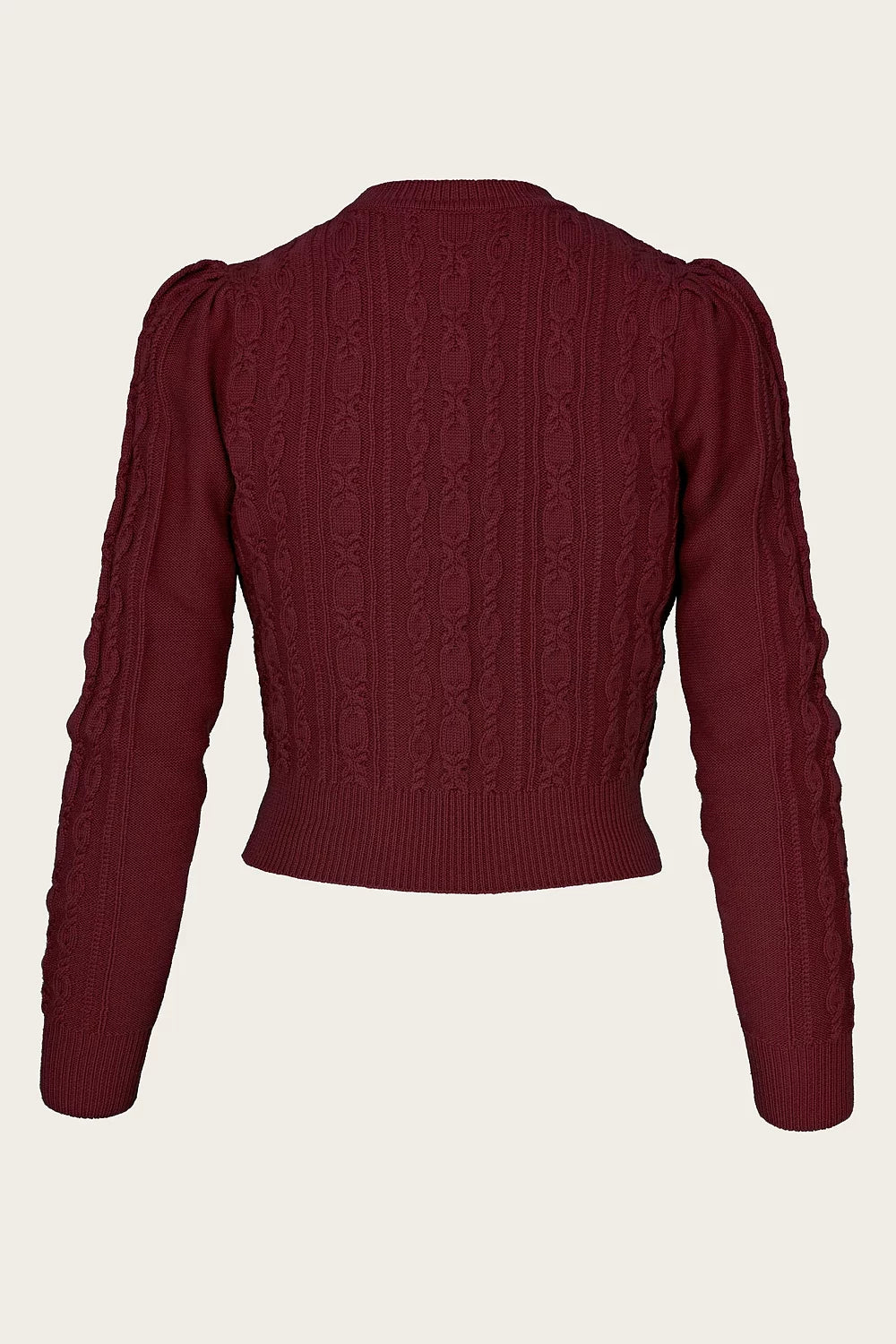 Ice Skater Cardigan maroon melange Rückansicht