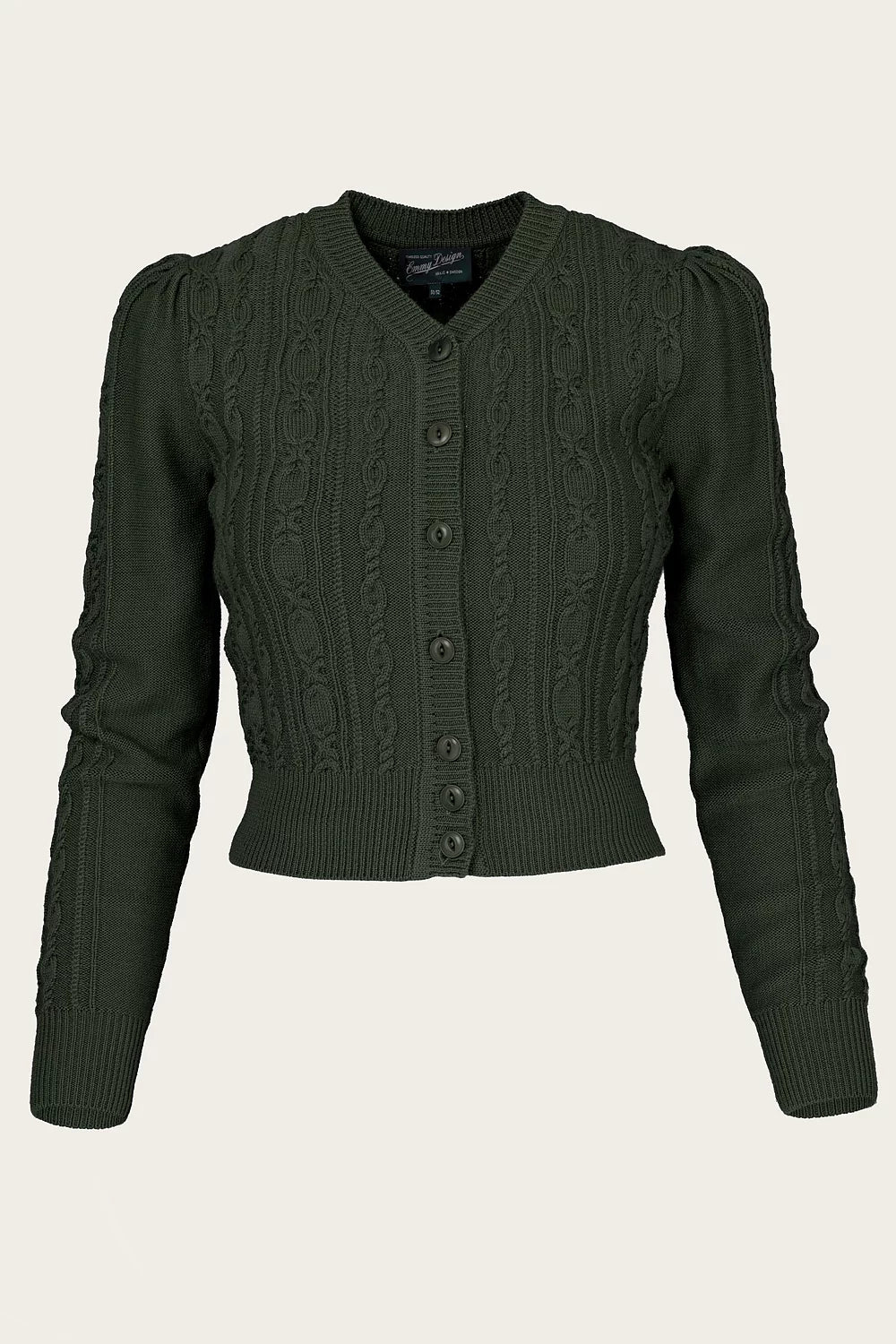 Ice Skater Cardigan pine green melange Vorderansicht