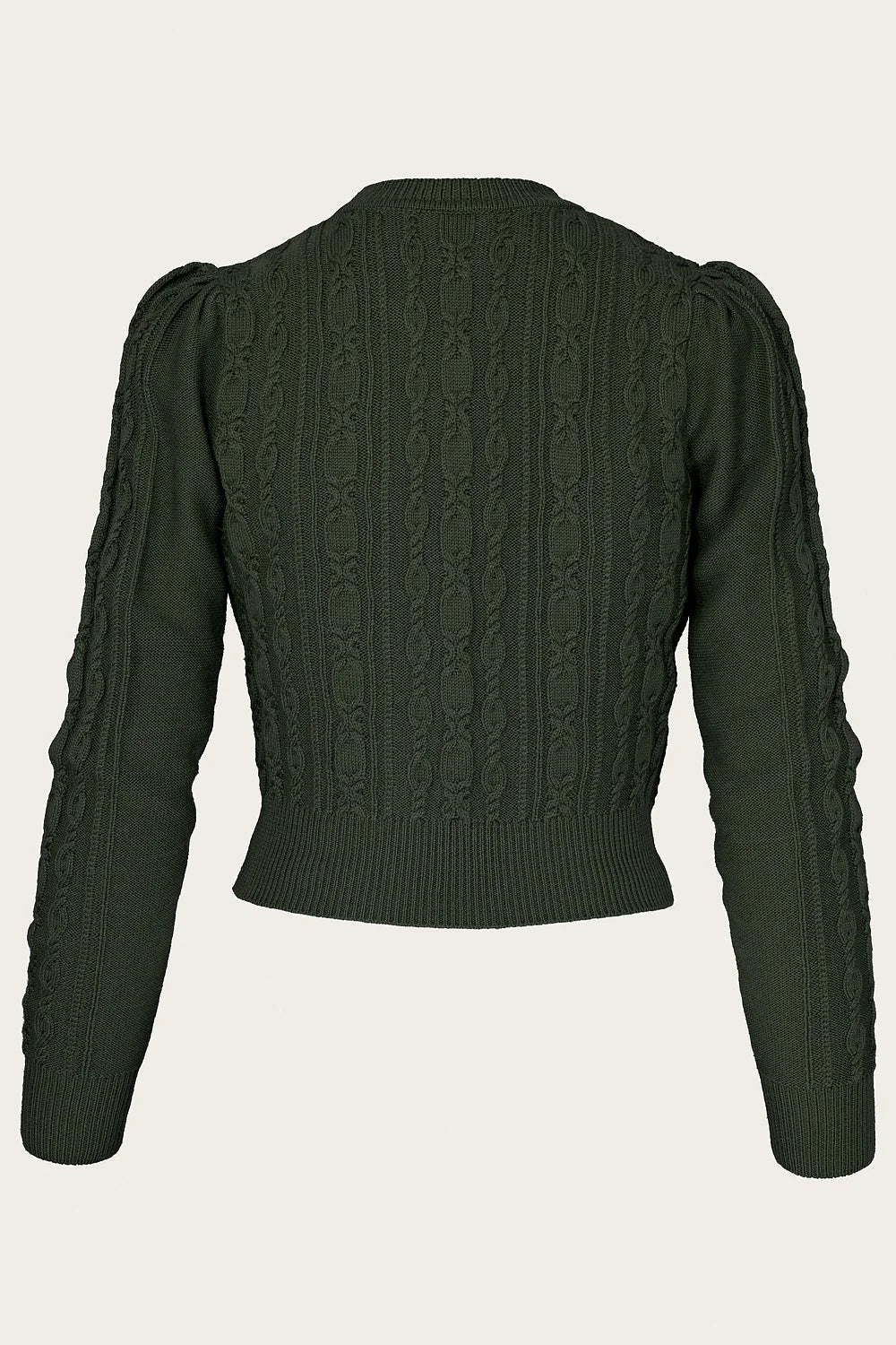 Ice Skater Cardigan pine green melange Rückansicht