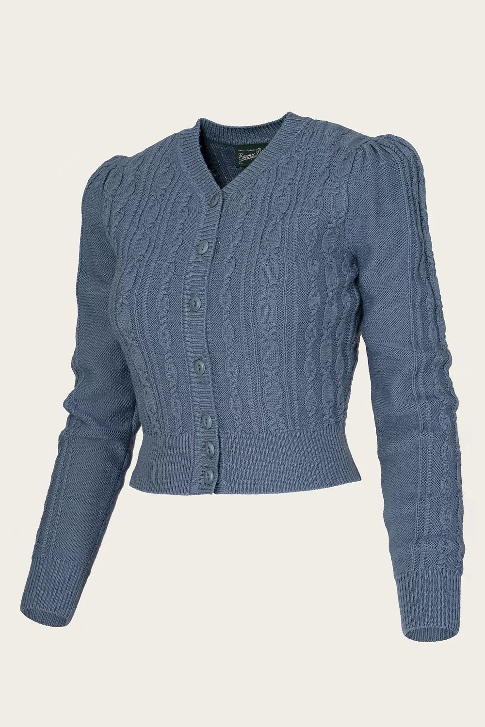 The Ice Skater Cardigan Pale indigo wool - Dotty&Dan