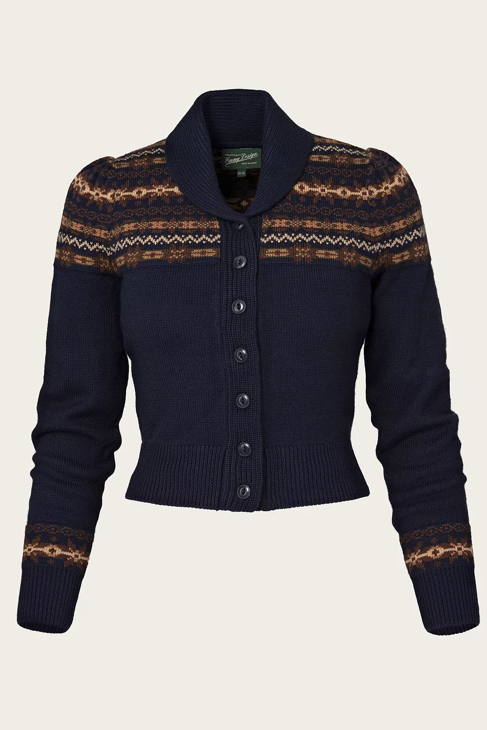 The Fair Isle Knit Jacket - navy mélange wool - Dotty&Dan