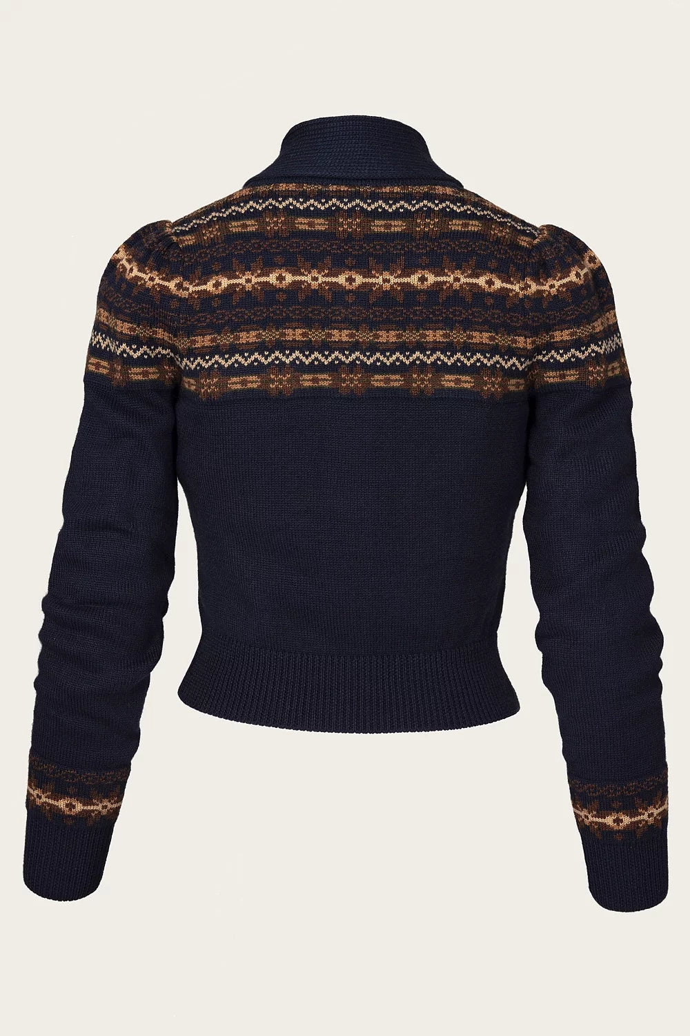 The Fair Isle Knit Jacket - navy mélange wool