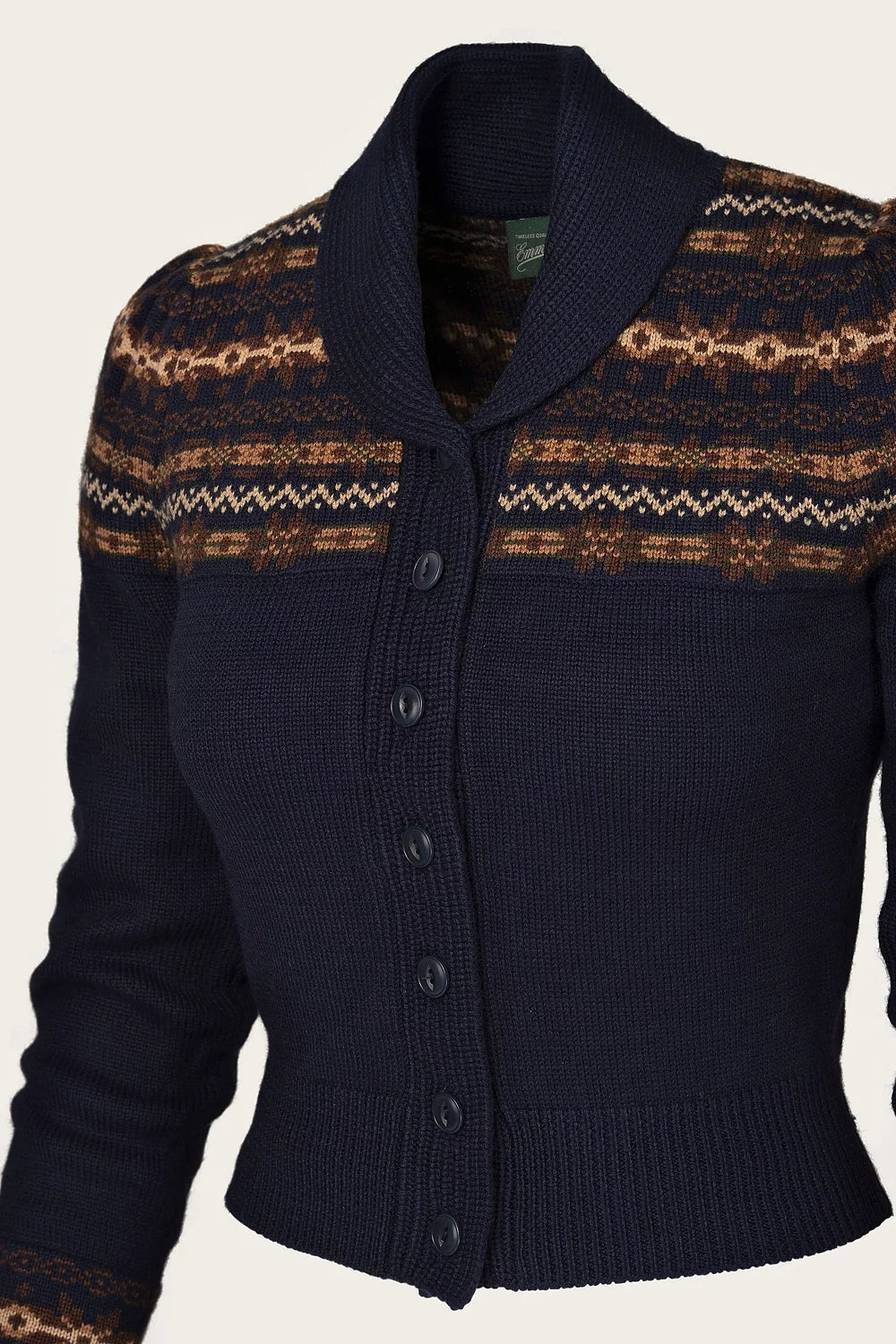 The Fair Isle Knit Jacket - navy mélange wool - Dotty&Dan