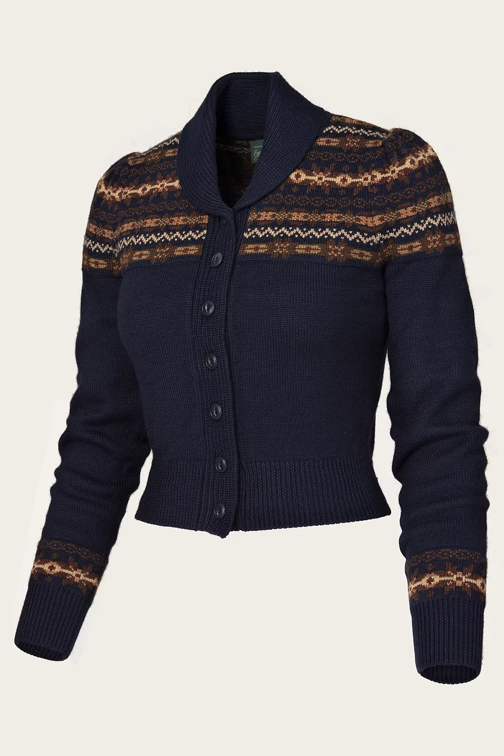 The Fair Isle Knit Jacket - navy mélange wool - Dotty&Dan