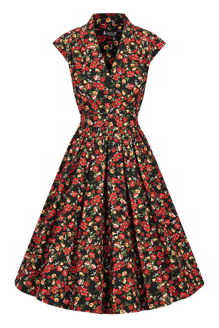 Eva Dress - ditsy red - Dotty&Dan