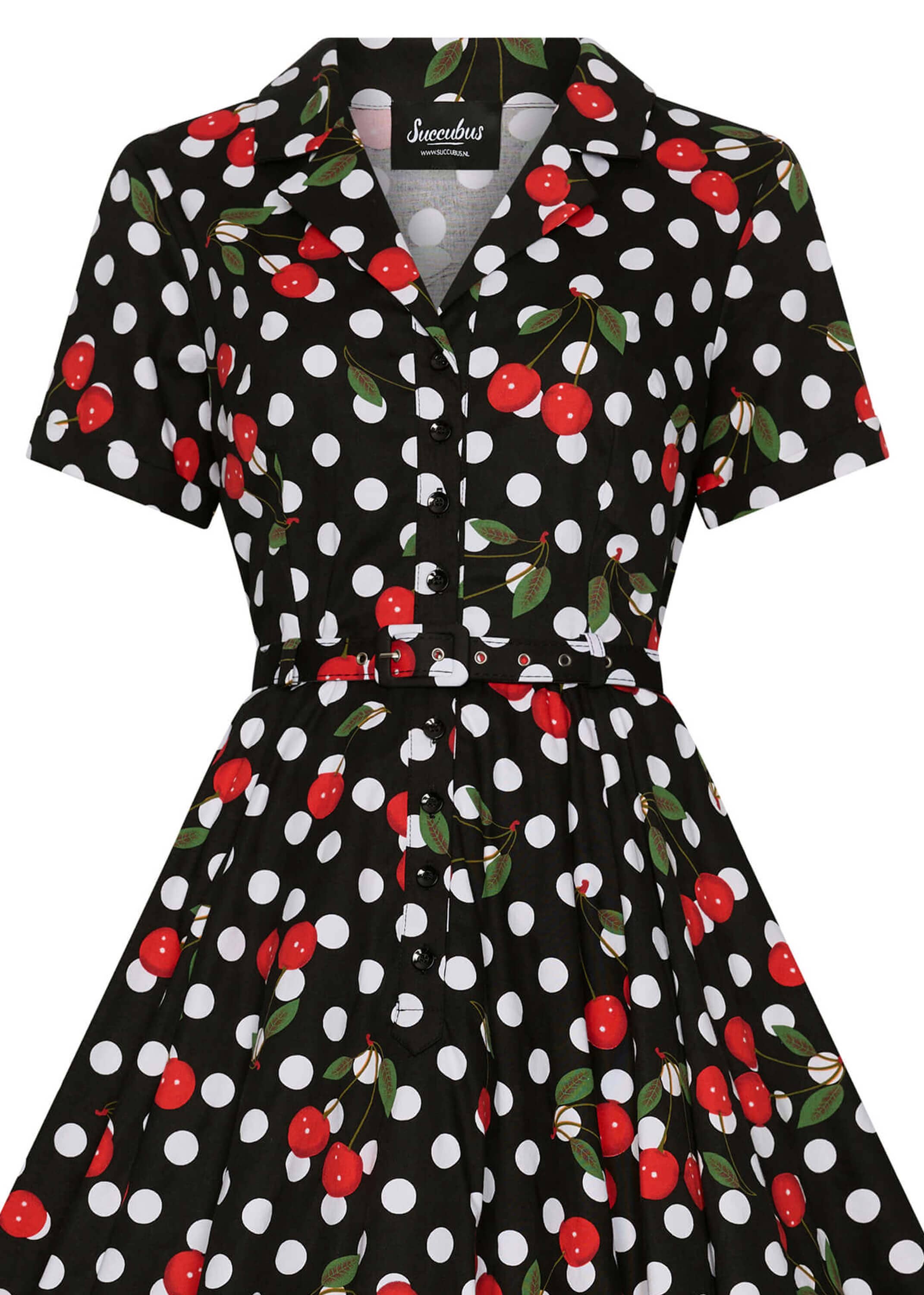 Rockabilly Kleid Damen Kirschenprint Succubus Claire