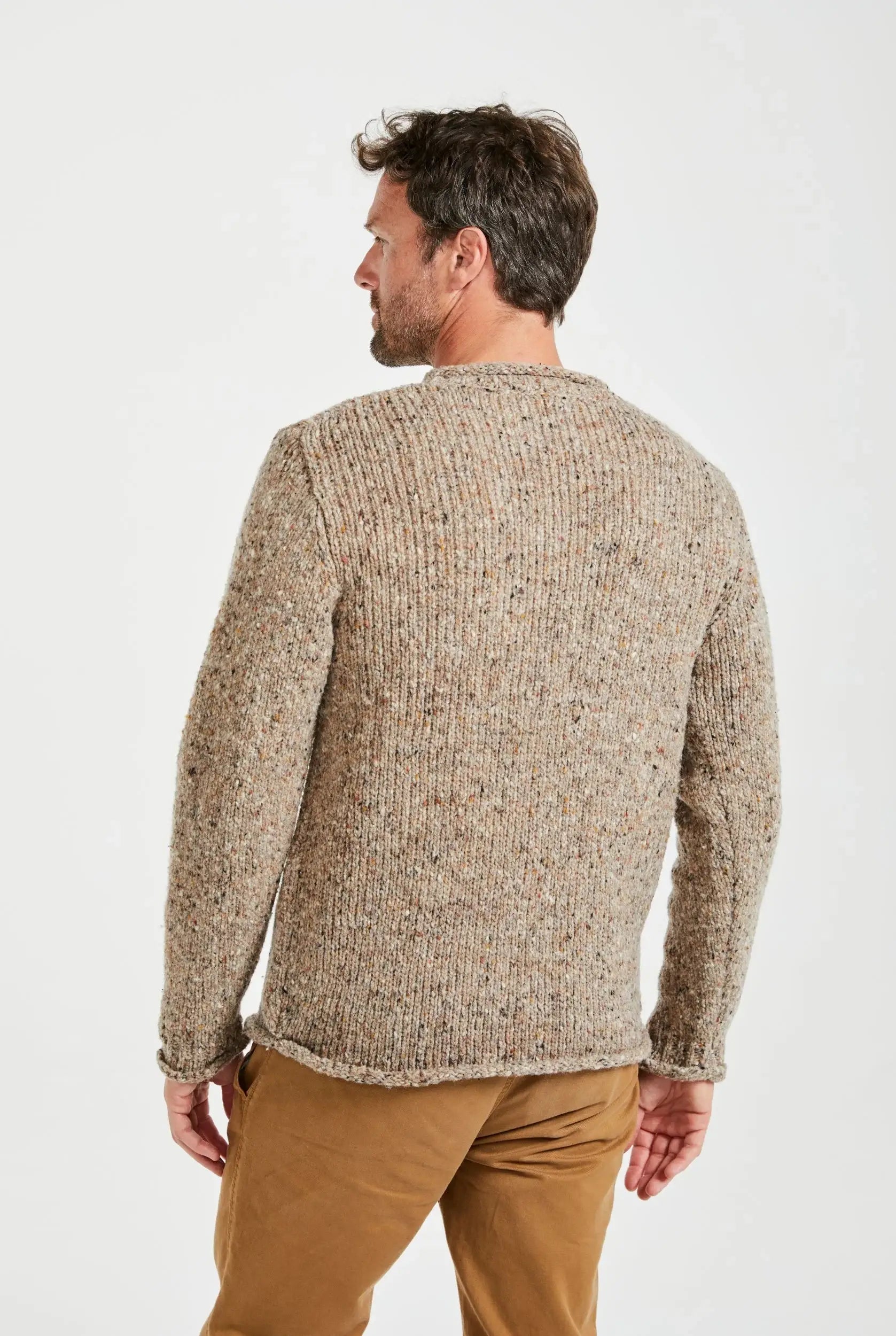 Raheen Tweed Rollkragenpullover für Herren - Oat - Dotty&Dan