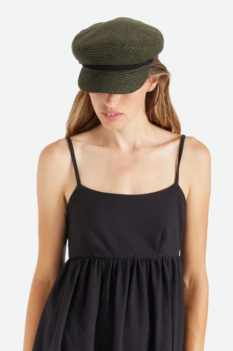 Fiddler Cap Fischermütze / Elbsegler - fischgrät grün - Dotty&Dan