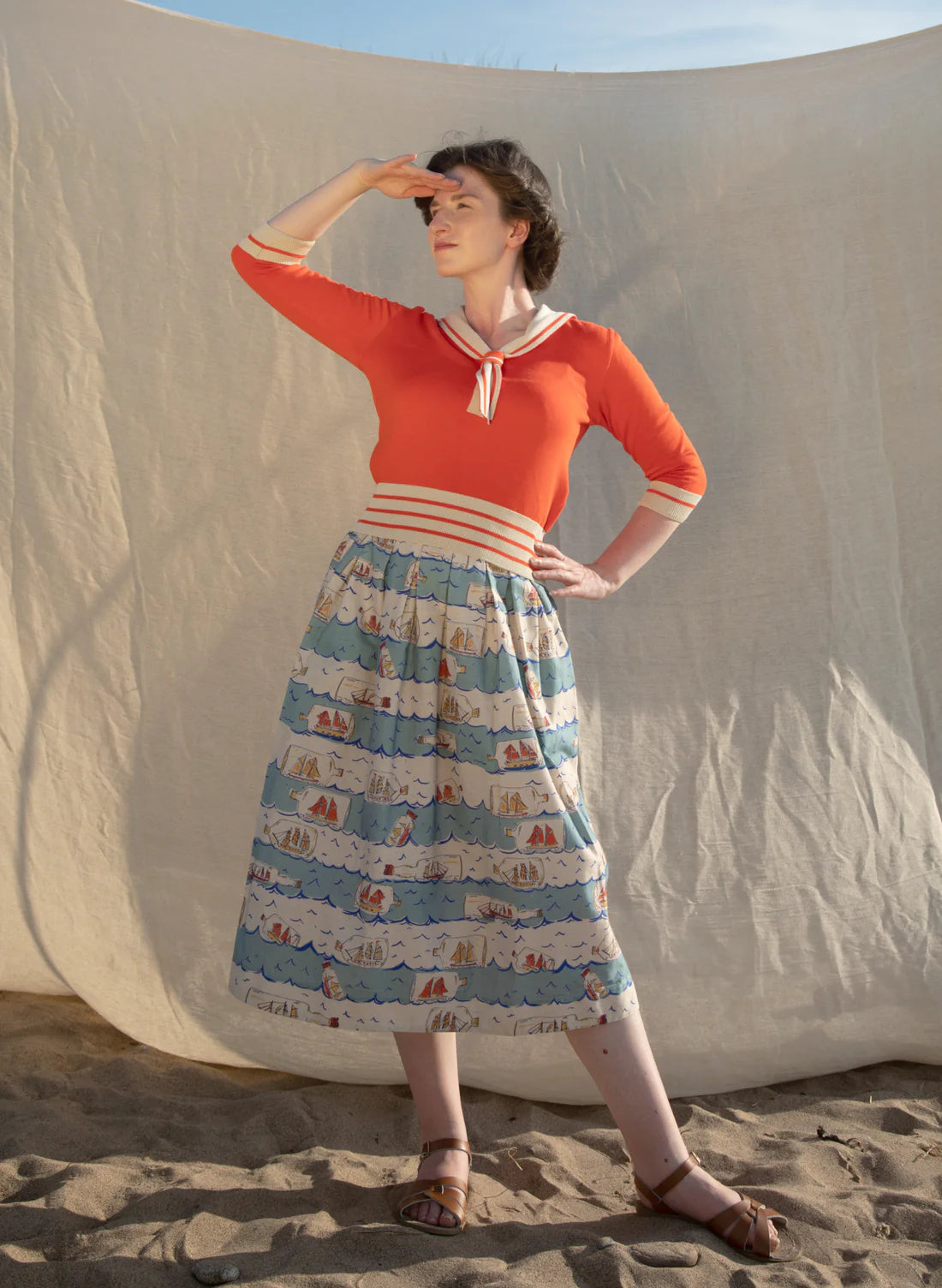 Florence Skirt - blue ships ahoy - Dotty&Dan