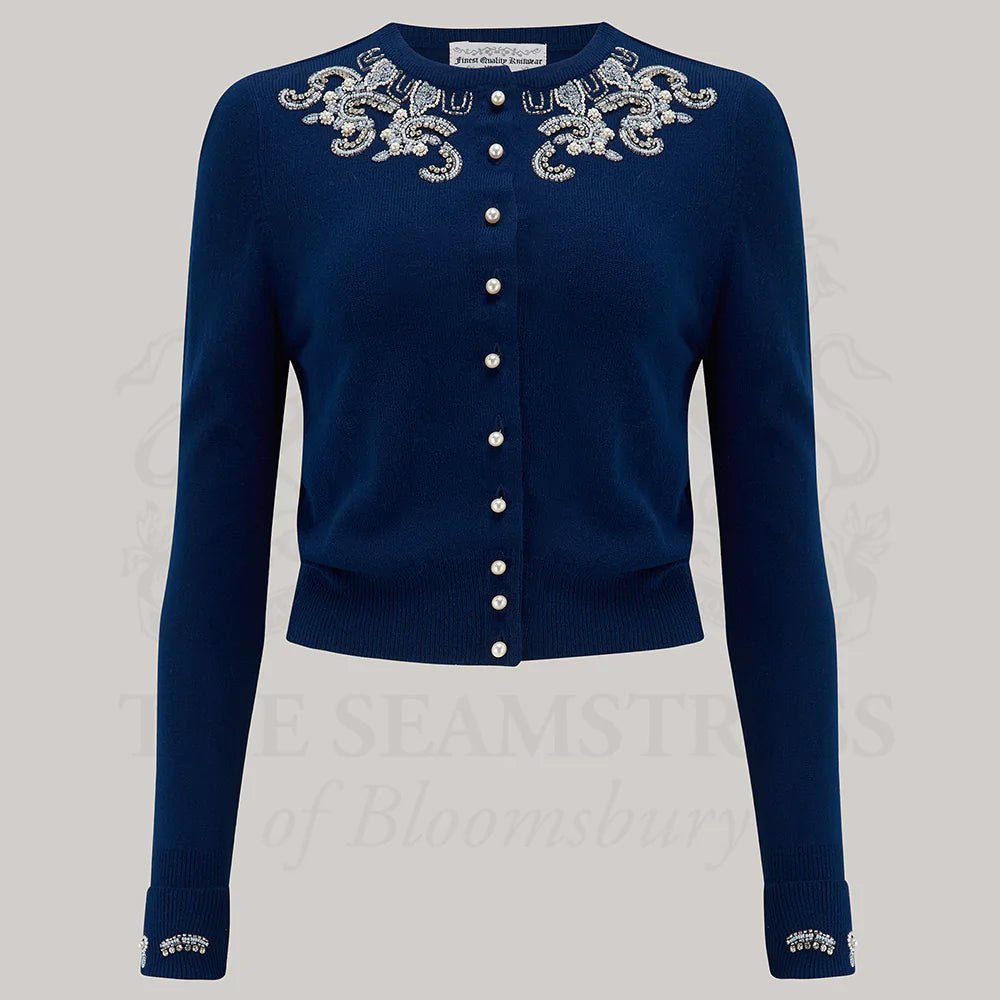 Hand Beaded Cardigan - navy - Dotty&Dan