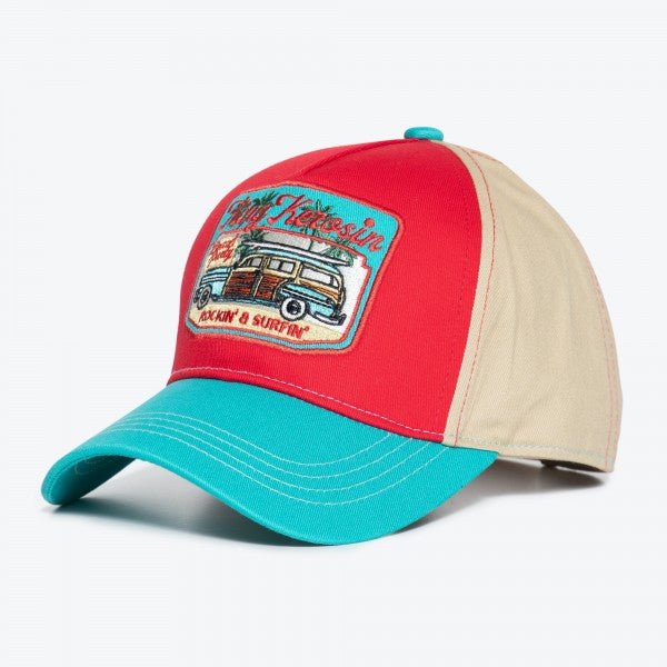 Herren Cap - Rockin Surfin - turquoise/red - Dotty&Dan