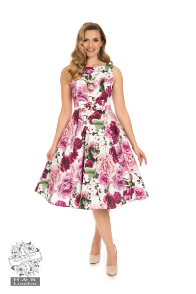 Romantisches 50er Jahre Kleid mit rosa Blüten
