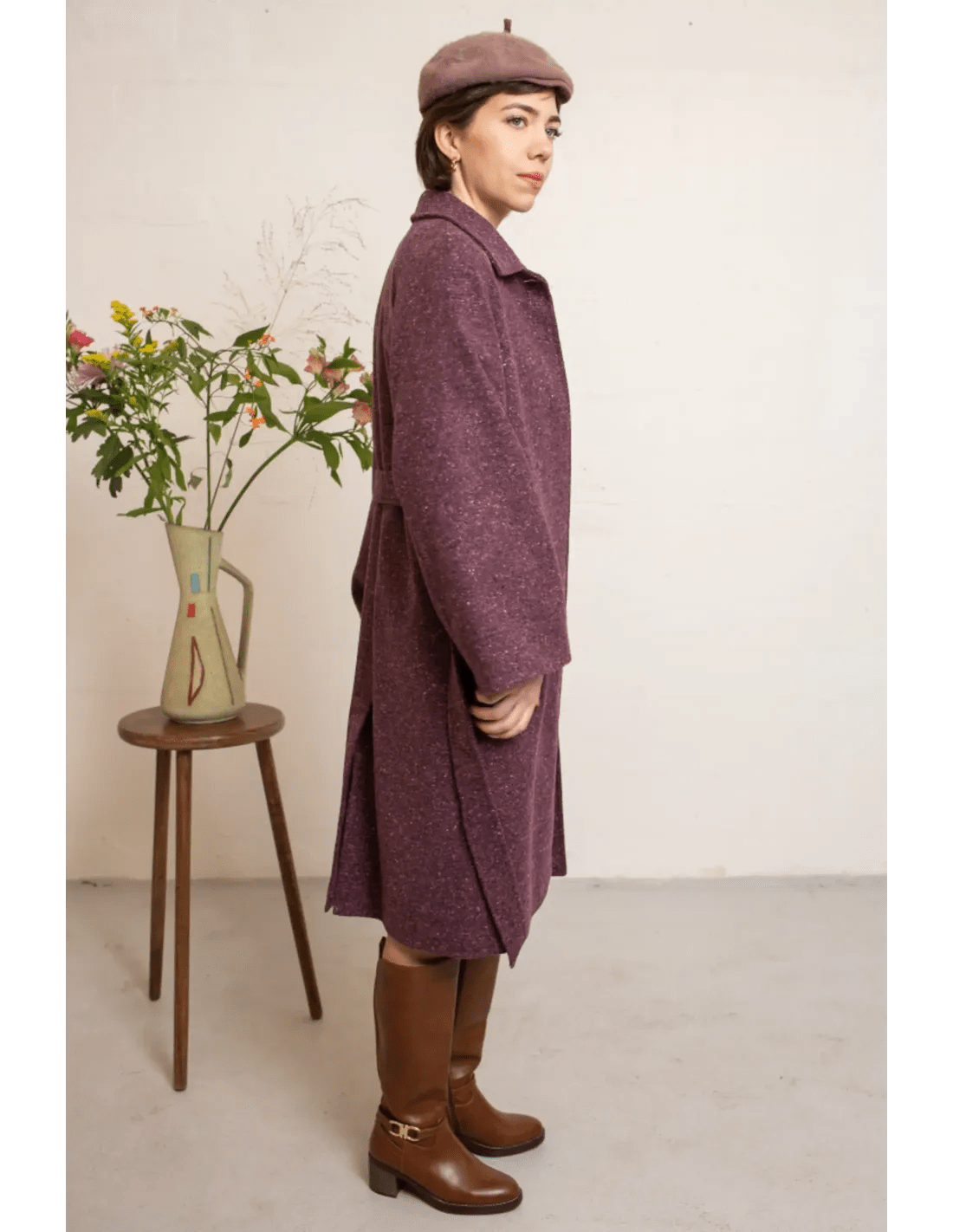 Isia Coat - petrol wool melange - Dotty&Dan