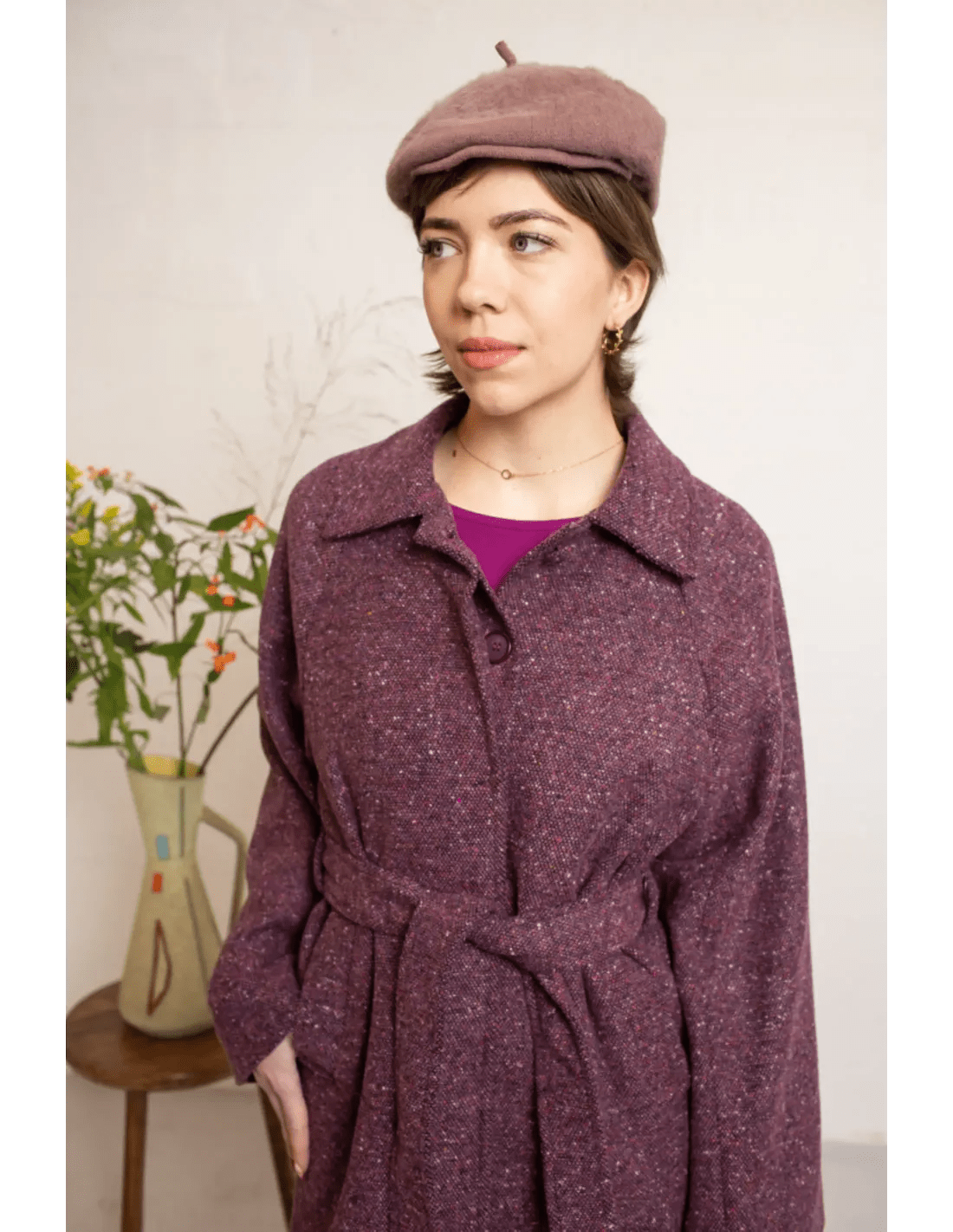 Isia Coat - petrol wool melange - Dotty&Dan