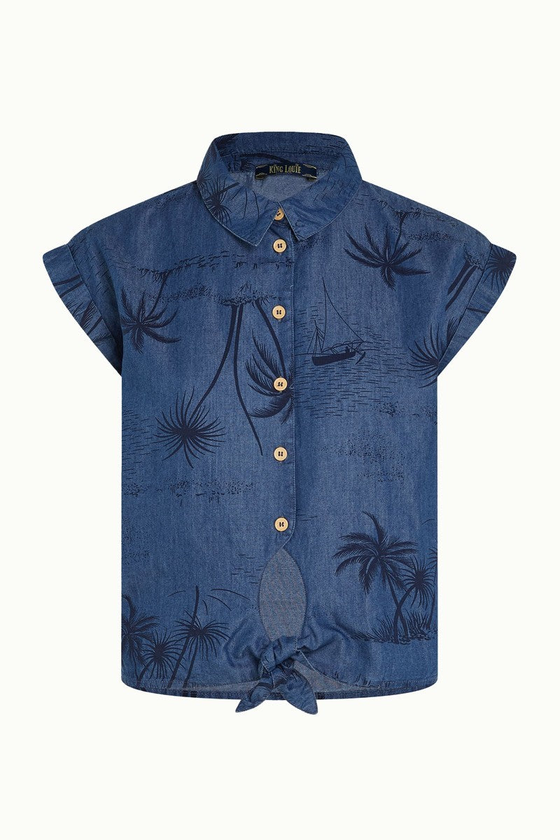 Knot Blouse Daytrip - denim blue - Dotty&Dan