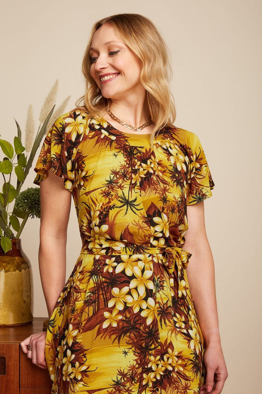 Talia Dress Emerald - amarillo gold - Dotty&Dan