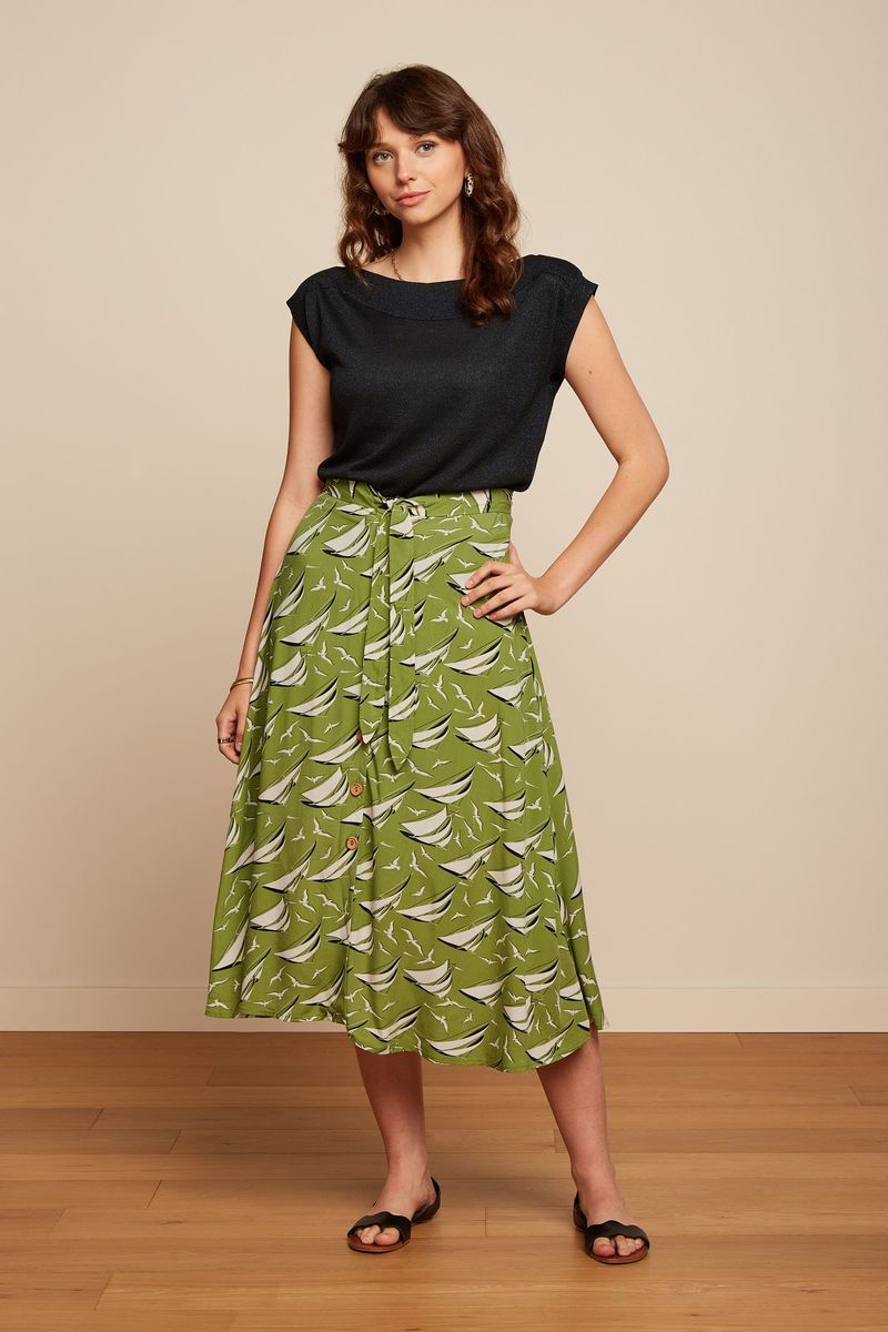 Judy midi Skirt Bateau - woodbine green - Dotty&Dan