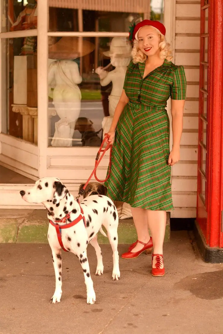 Lisa Dress - Green Check - Dotty&Dan