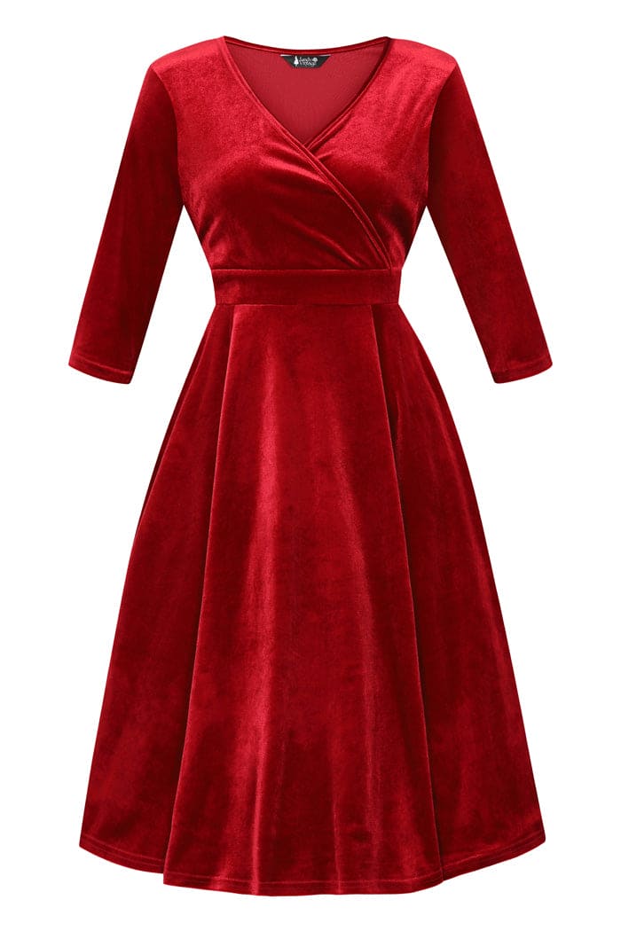 Lyra Dress - red velvet - Dotty&Dan