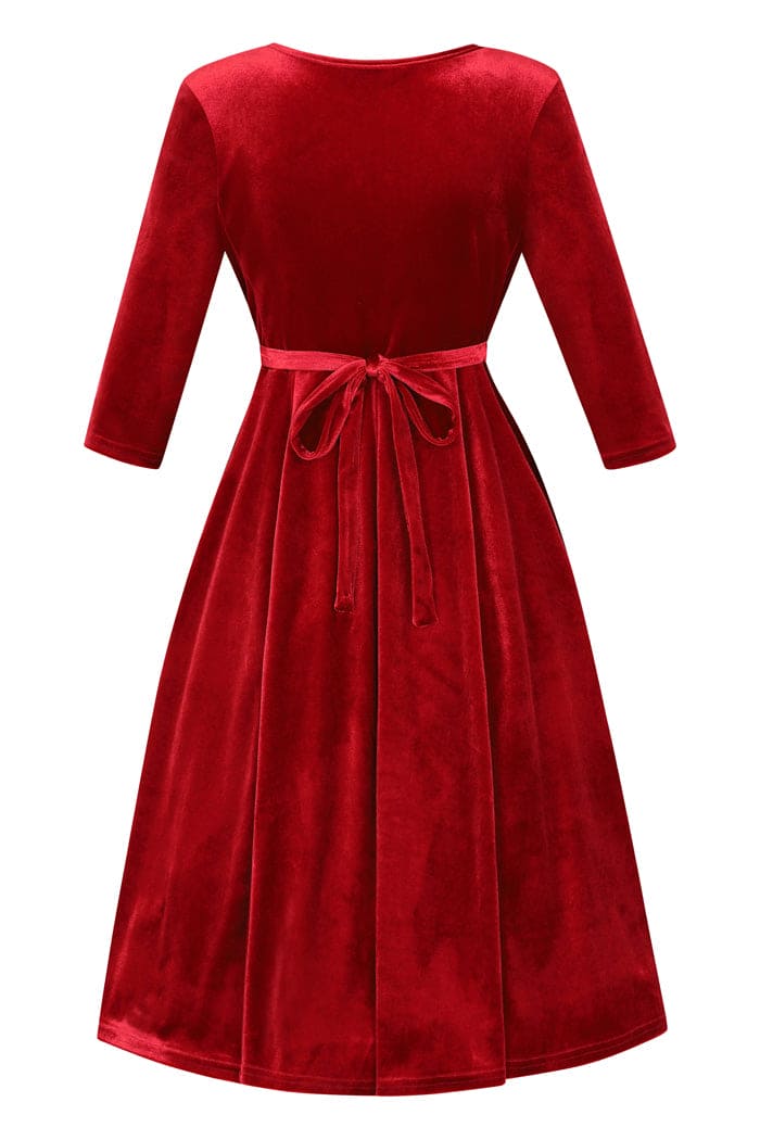 Lyra Dress - red velvet - Dotty&Dan