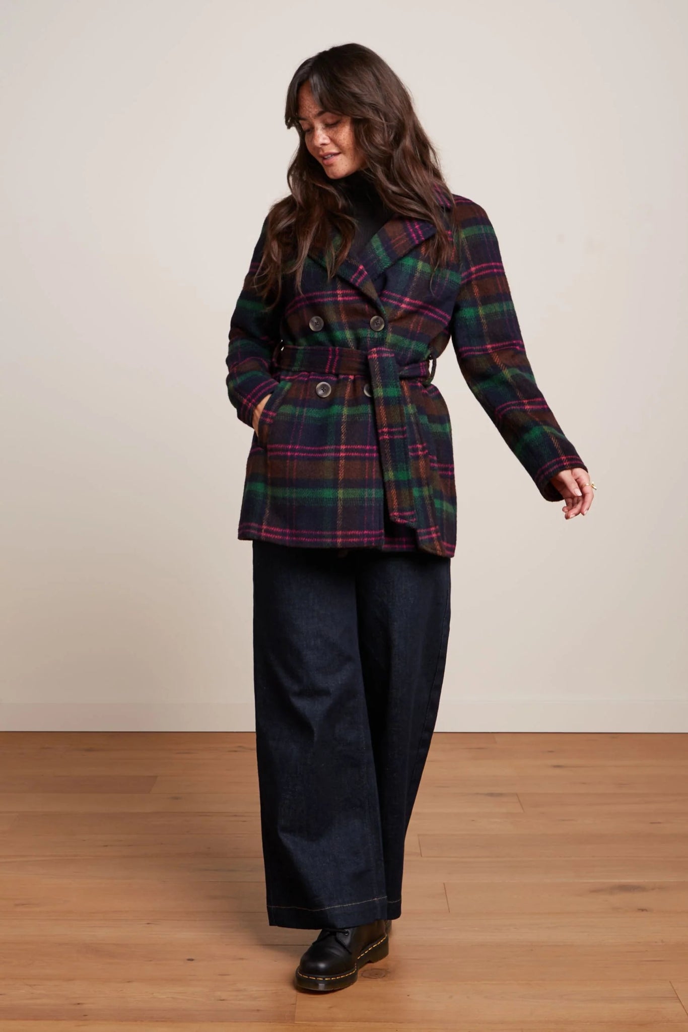 Maura Coat Brit Check - estate blue - Dotty&Dan