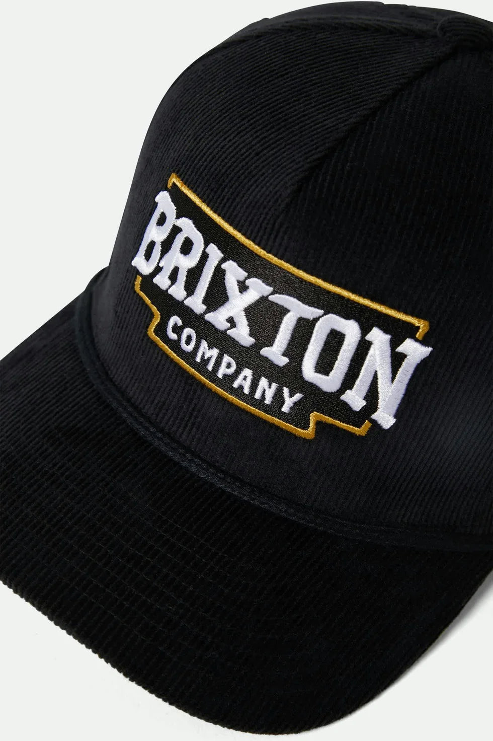 intage Snapback Cap von Brixton in Schwarz aus Baumwollcord