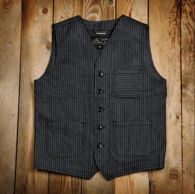 1937 Roamer Vest - blue wabash - Dotty&Dan