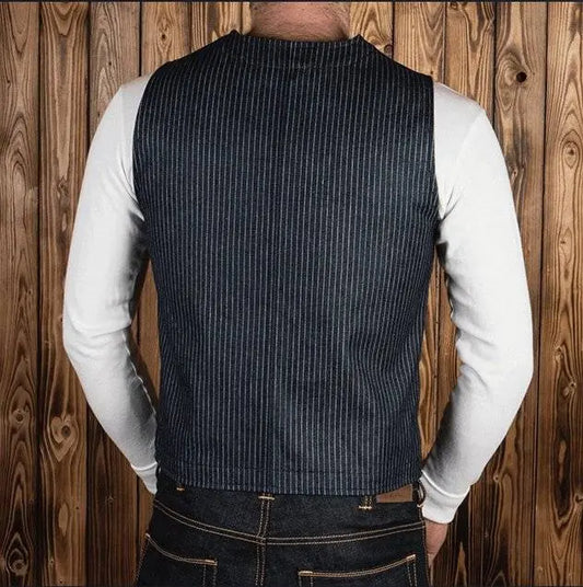 1937 Roamer Vest - blue wabash - Dotty&Dan