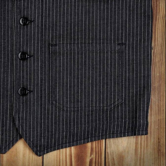 1937 Roamer Vest - blue wabash - Dotty&Dan