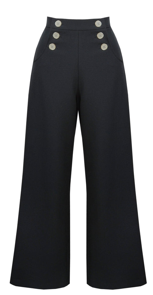 Retro Sailor High Waist Hose - black - Dotty&Dan