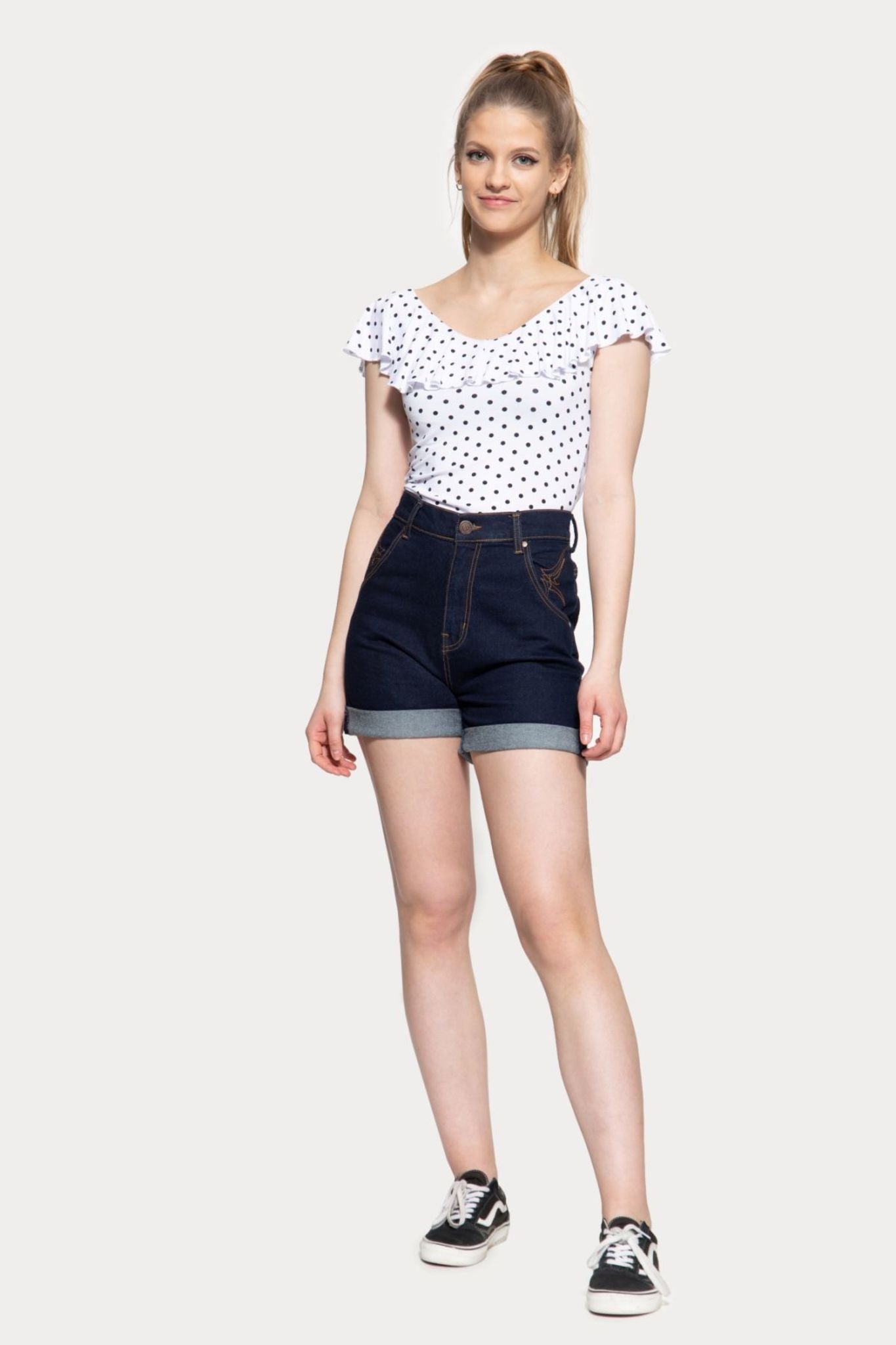 Denim Short High Waist - dark blue - Dotty&Dan