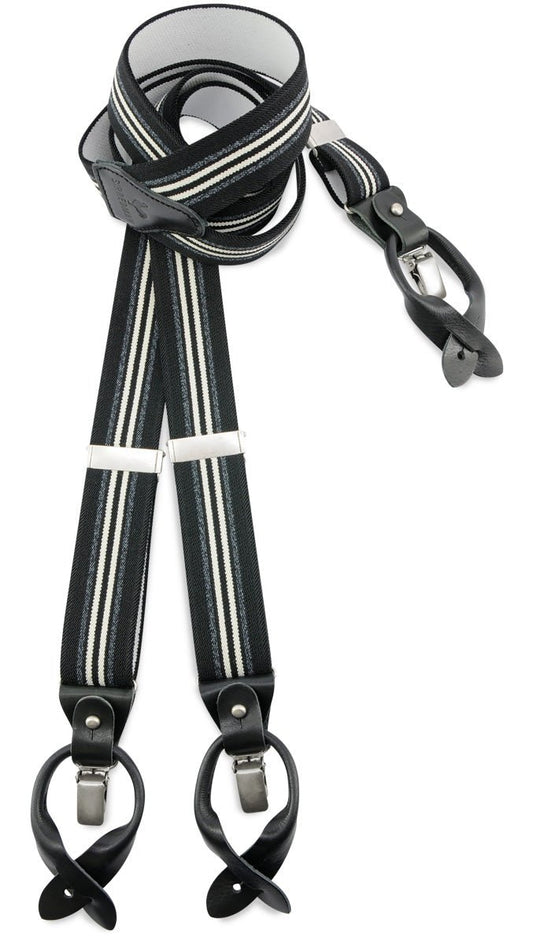 Deluxe Hosenträger Dock Worker - schwarz/weiß gestreift - Dotty&Dan