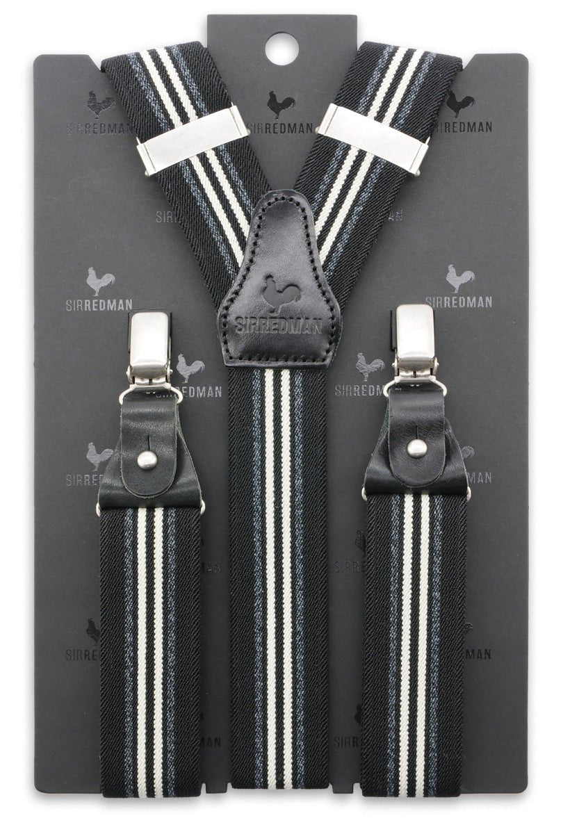 Deluxe Hosenträger Dock Worker - schwarz/weiß gestreift - Dotty&Dan