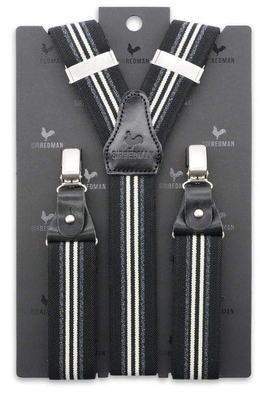 Deluxe Hosenträger Dock Worker - schwarz/weiß gestreift - Dotty&Dan