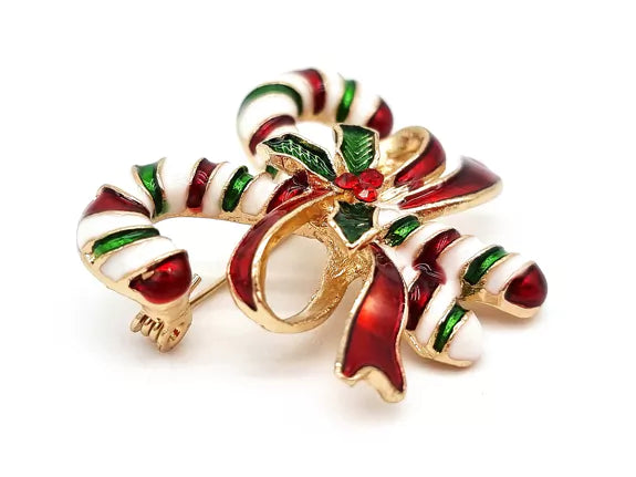 Snazzy Santa Brosche mit zuckerstangen, detailansicht