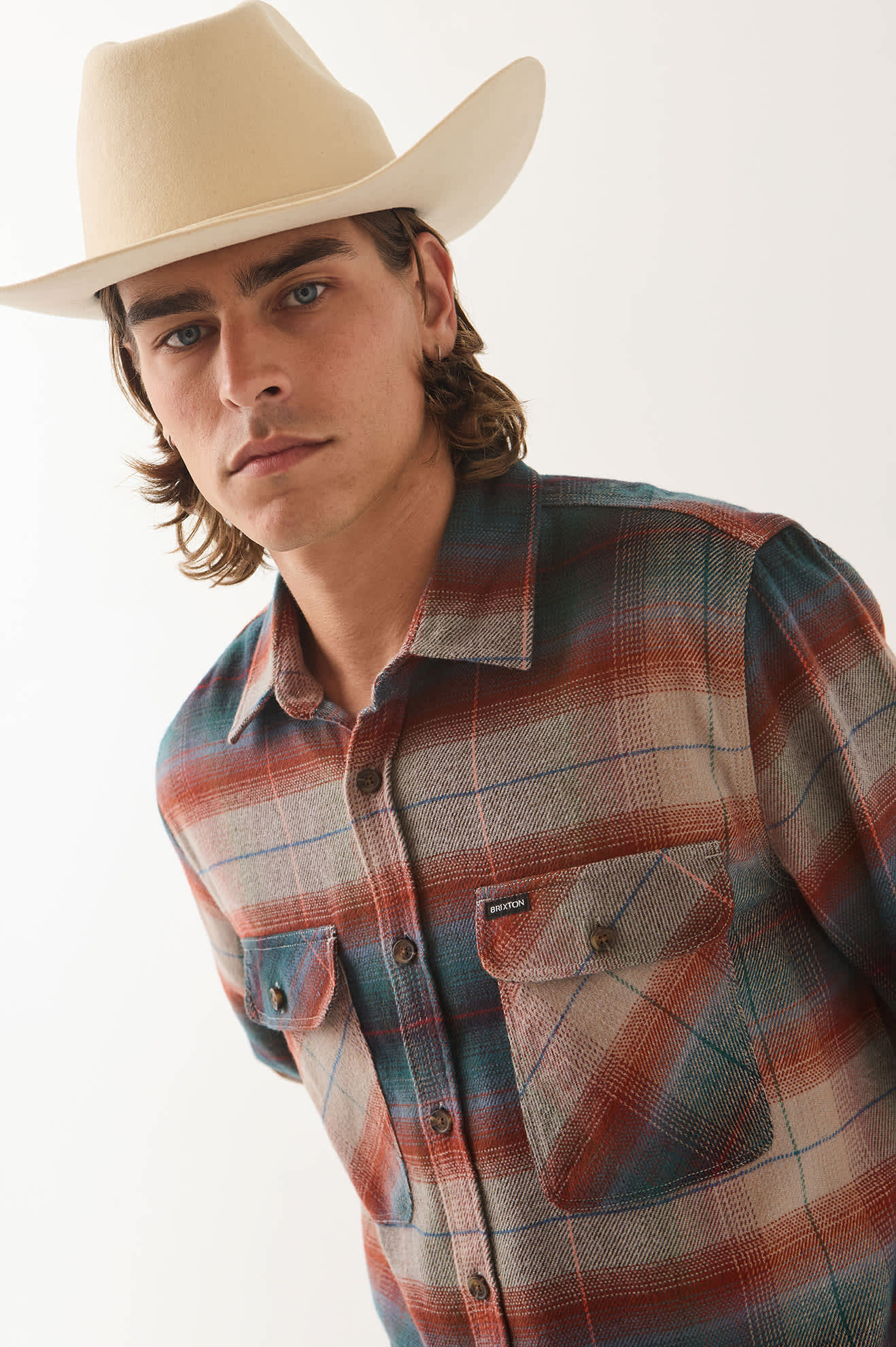 Brixton Bowery Flannel Herrenhemd Multi Shadow kariert 