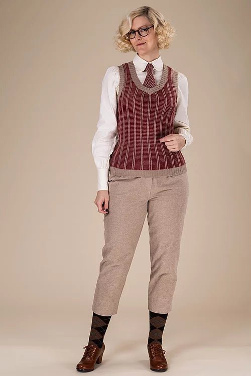 The best Sweater Vest - burgundy/sand - Dotty&Dan