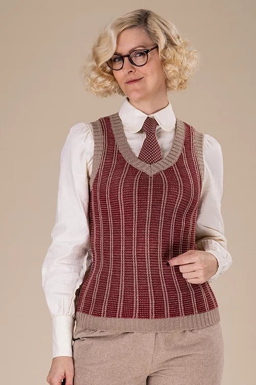 The best Sweater Vest - burgundy/sand