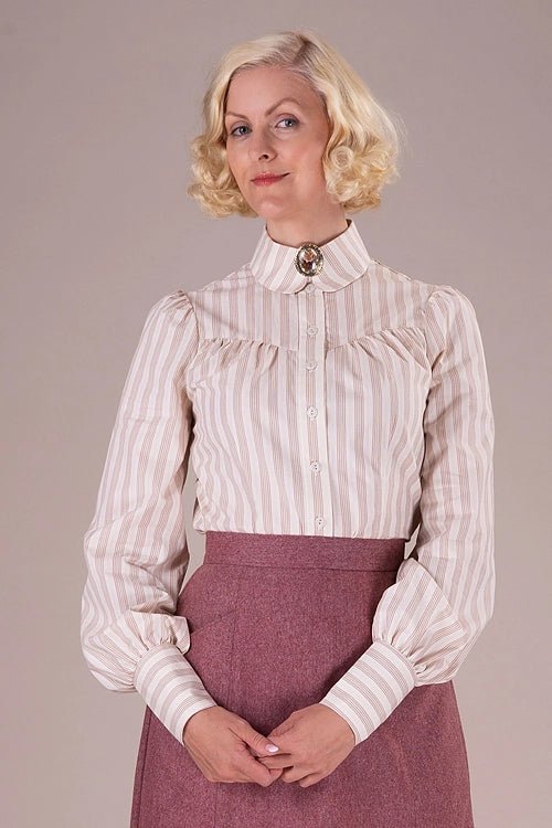 The Bishopess Blouse - edwardian stripe - Dotty&Dan