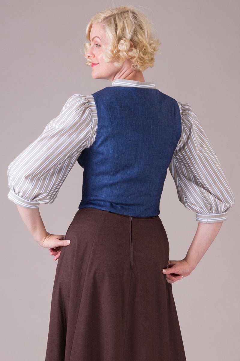 The gentlewoman waistcoat - Navy herringbone - Dotty&Dan